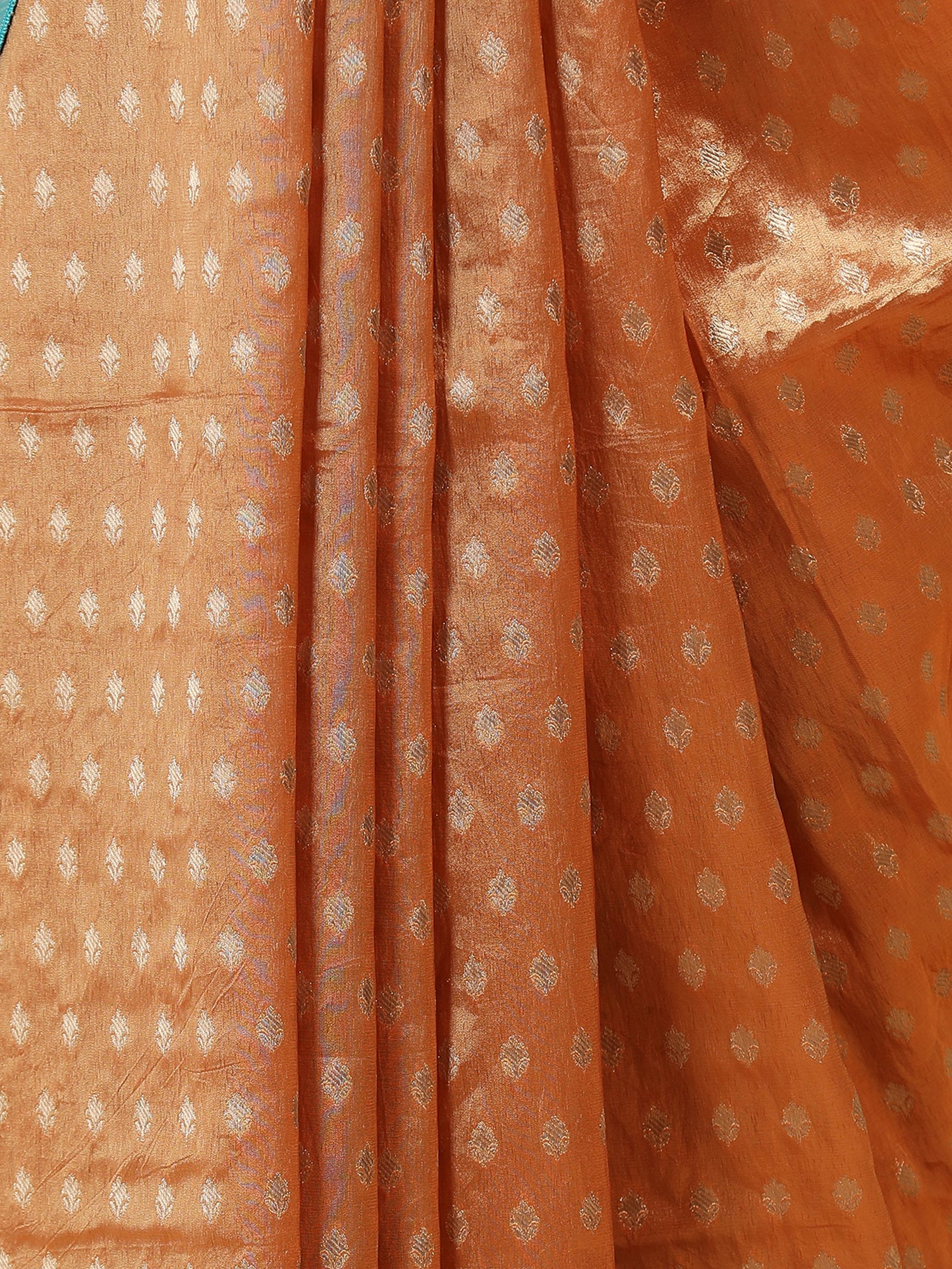 Banarasi Kanivaram Tissue silk with small motif all over - contrast pallu border and contrast pallu blouse