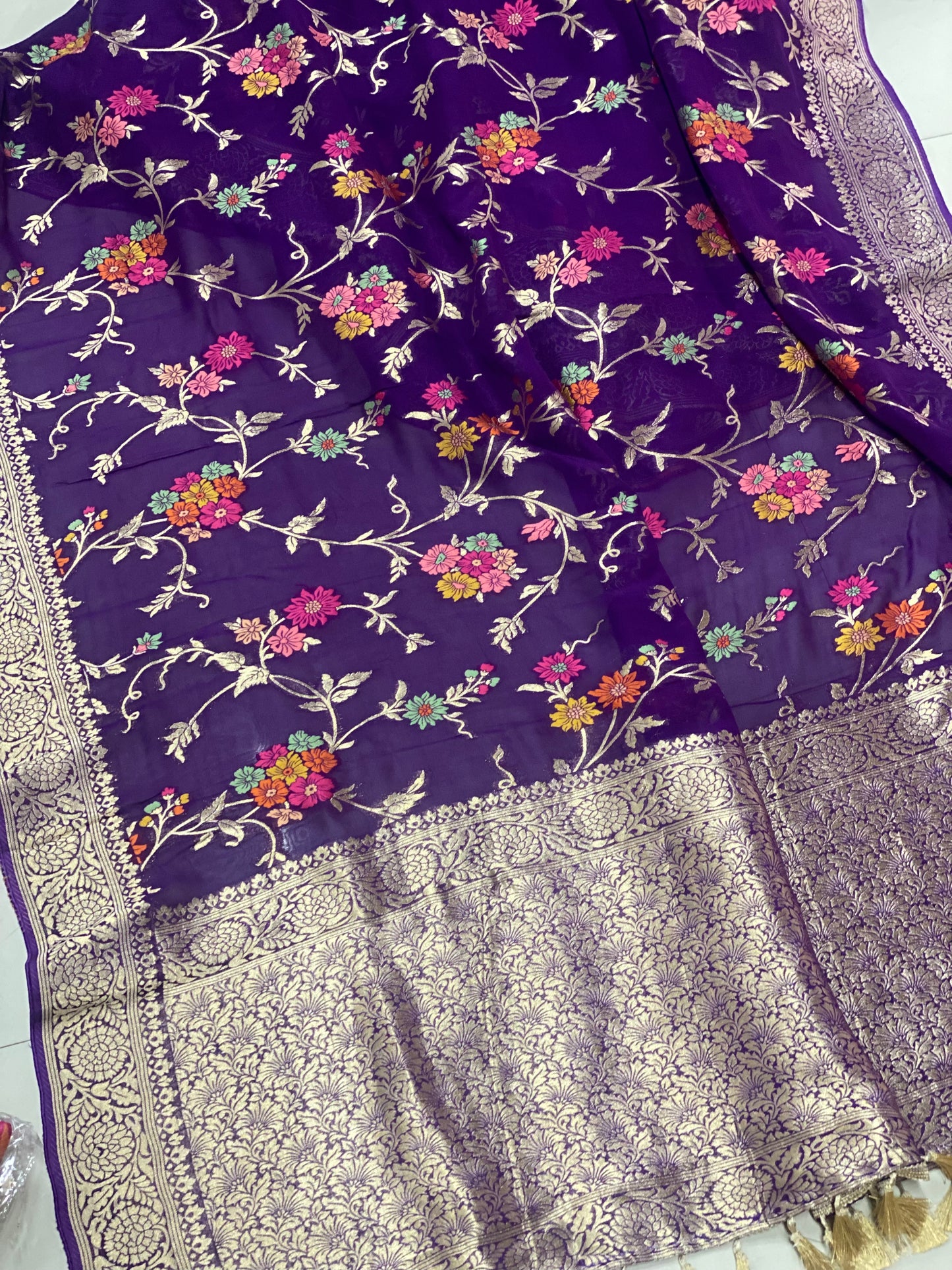 Banarasi khaddi Meena Jaal Work Saree