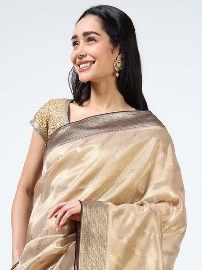 Kanjivaram Tissue silk with clamp dye