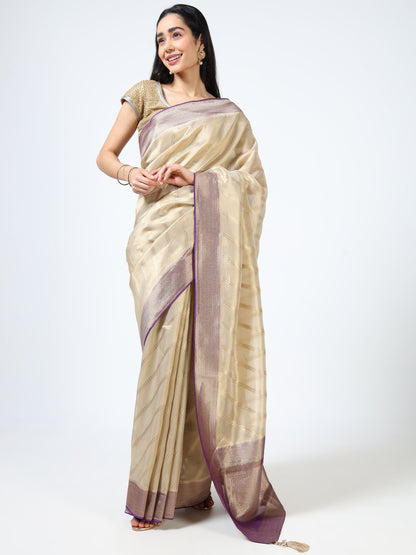 Kanjivaram Tissue silk with clamp dye