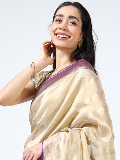 Kanjivaram Tissue silk with clamp dye