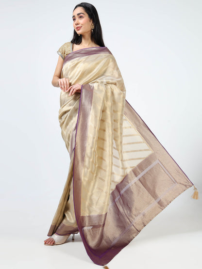 Kanjivaram Tissue silk with clamp dye
