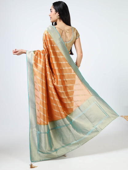 Kanjivaram Tissue silk with clamp dye