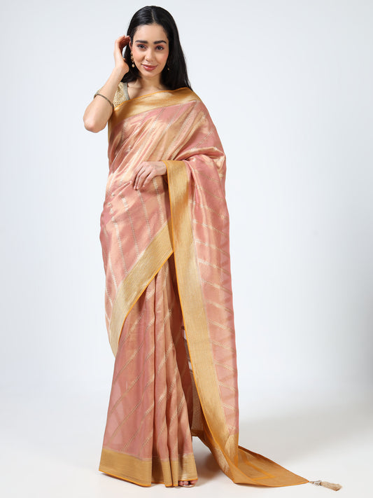 Kanjivaram Tissue silk with clamp dye
