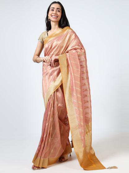 Kanjivaram Tissue silk with clamp dye