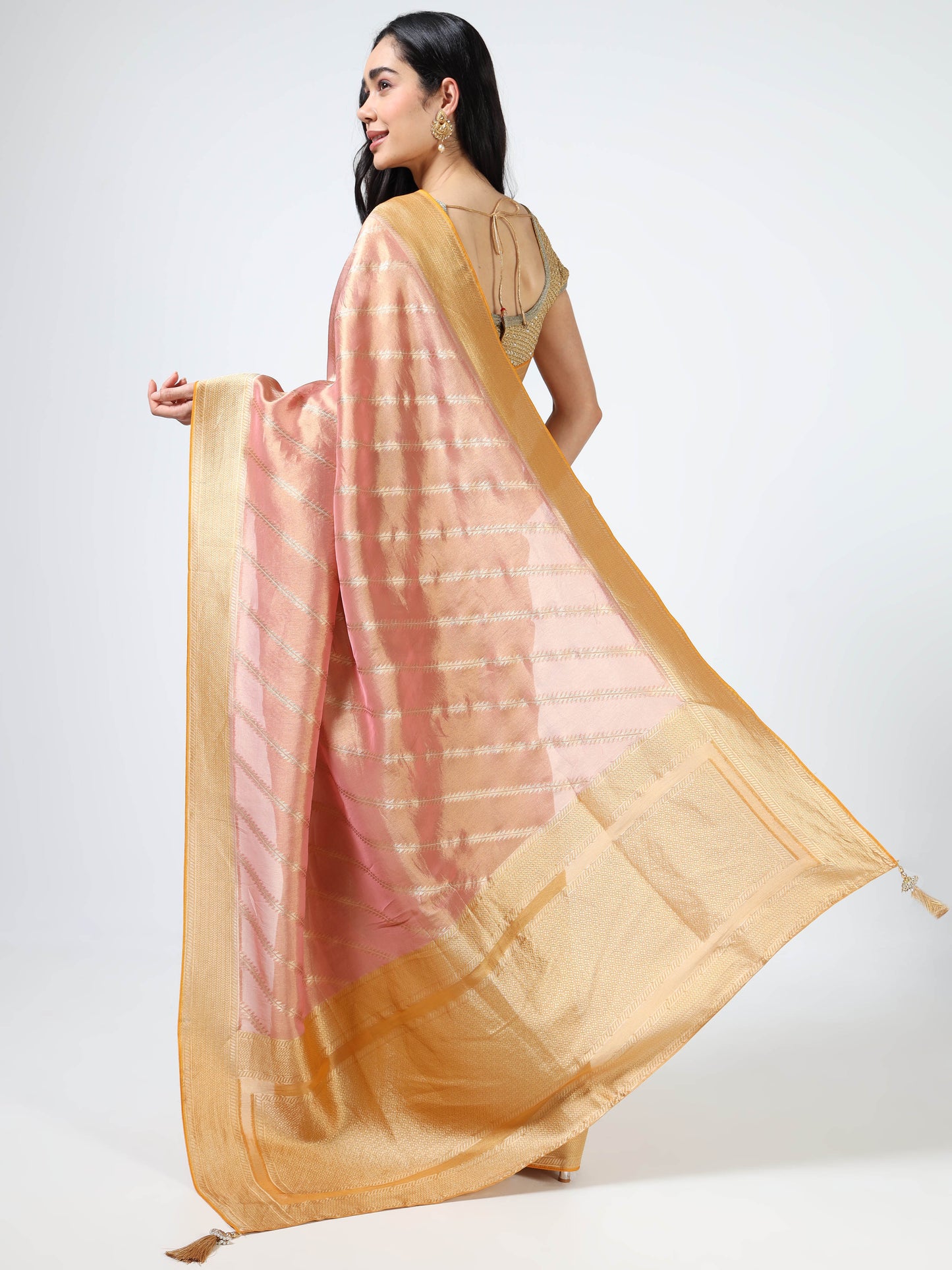 Kanjivaram Tissue silk with clamp dye