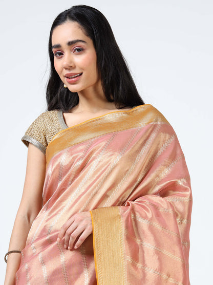 Kanjivaram Tissue silk with clamp dye