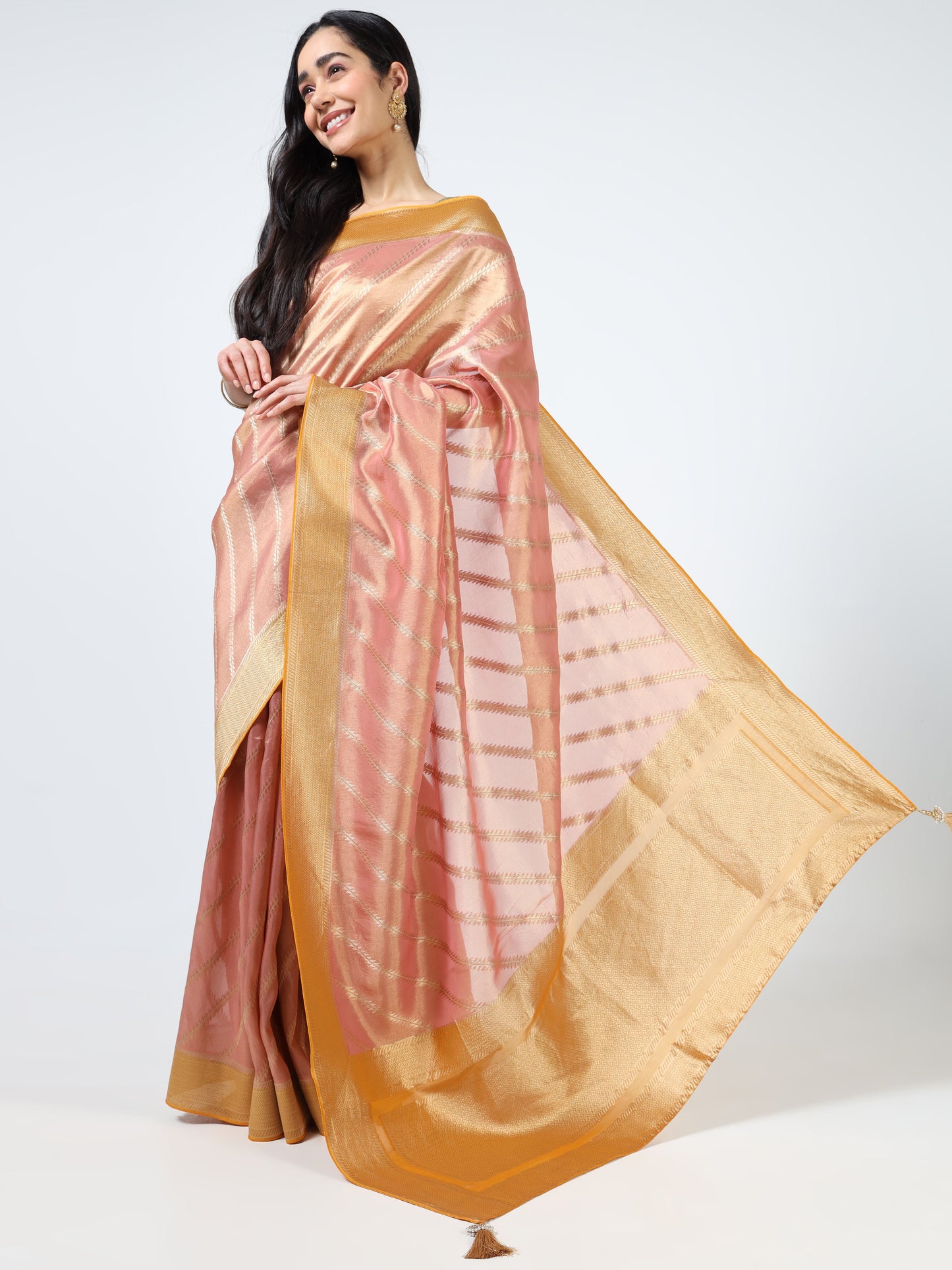 Kanjivaram Tissue silk with clamp dye