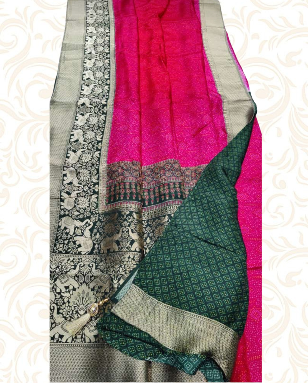 Munga Silk Digital Saree with Kanchi Pallu