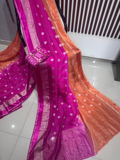 Habutai silk with satin border badhani blouse