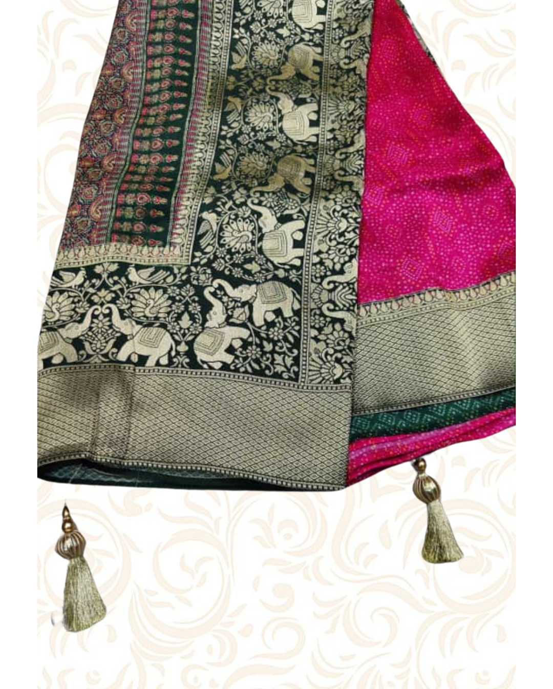 Munga Silk Digital Saree with Kanchi Pallu