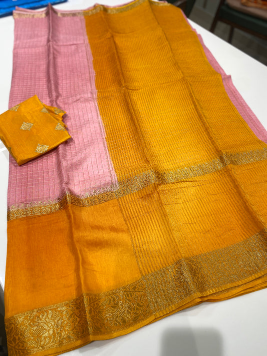 Munga silk with checks weaving