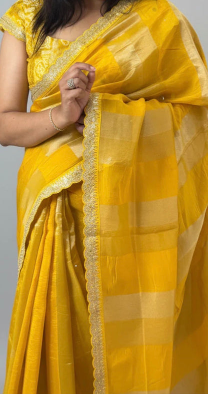 Kora Tissue silk with Sabyasachi Border