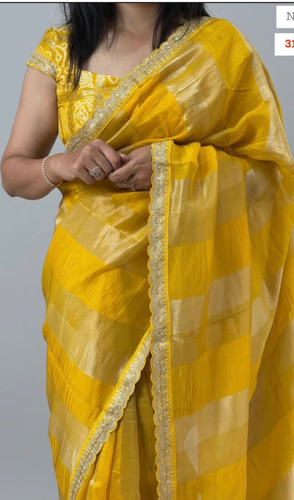 Kora Tissue silk with Sabyasachi Border