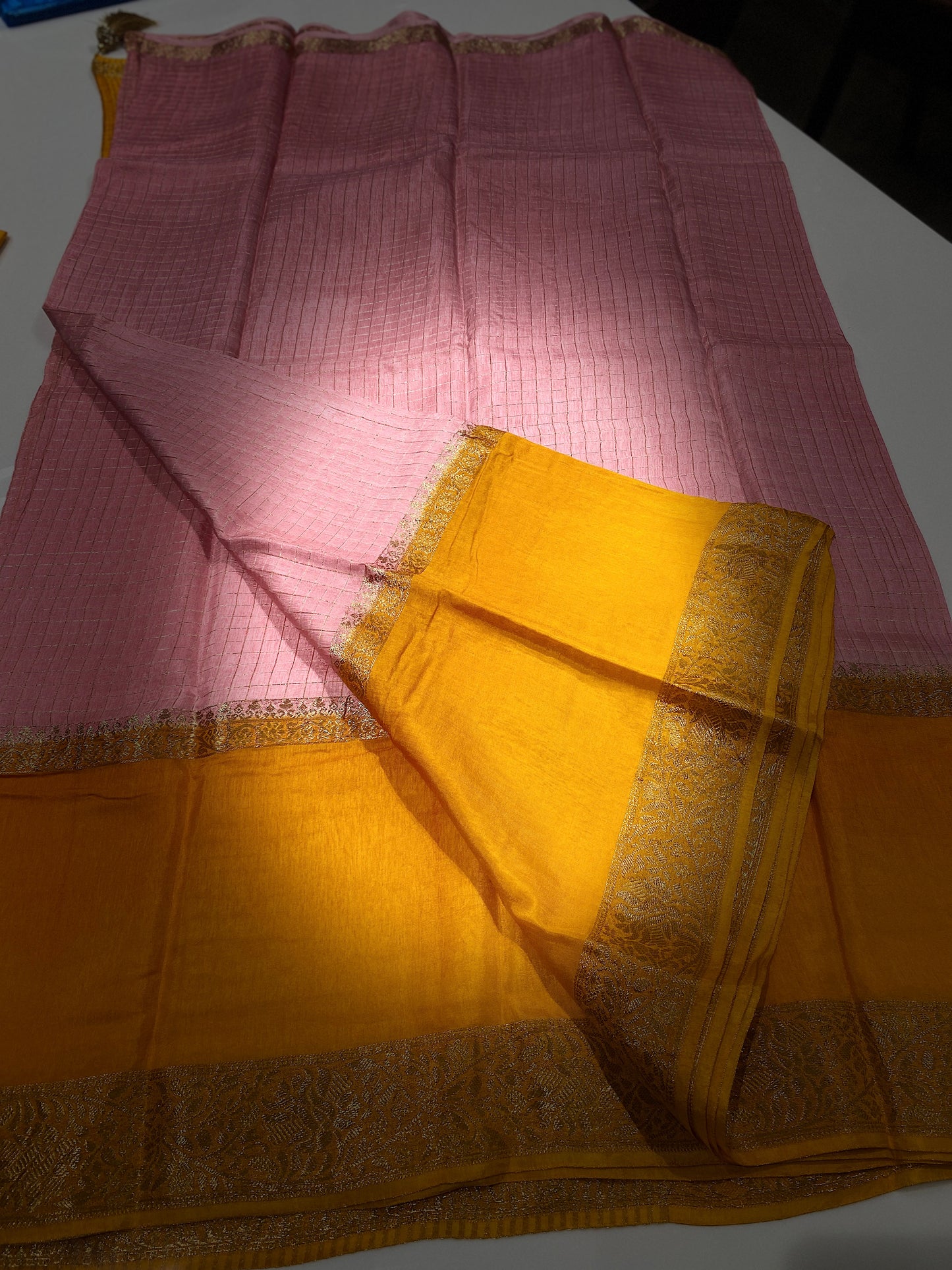 Munga silk with checks weaving