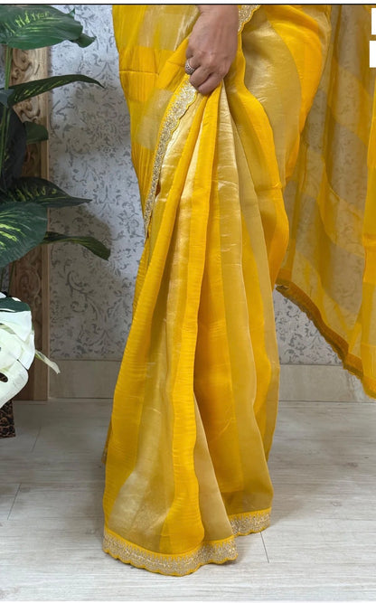 Kora Tissue silk with Sabyasachi Border