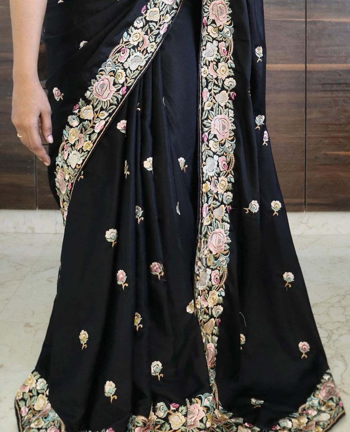 Parsi Gara Crepe Silk Saree