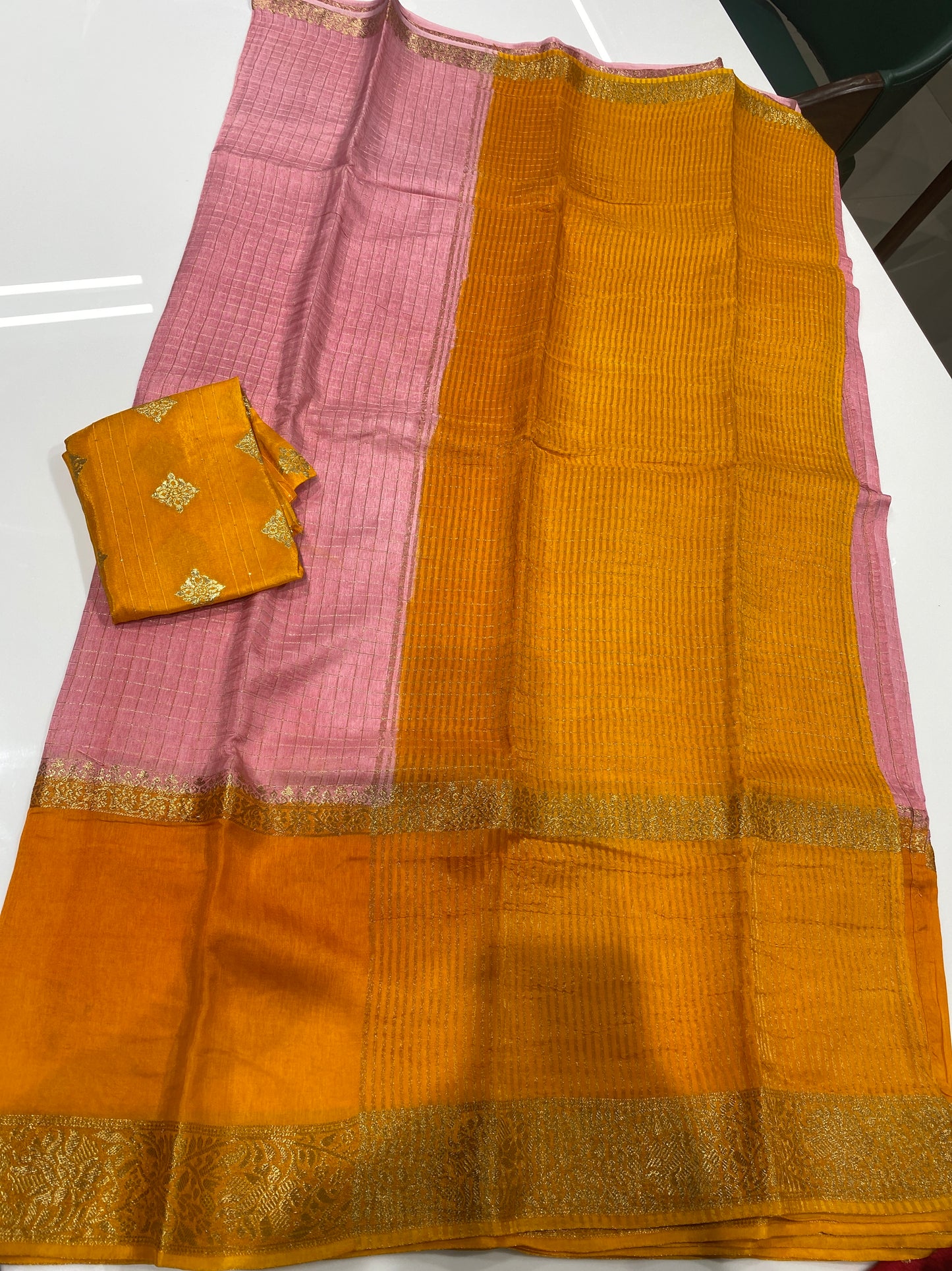 Munga silk with checks weaving