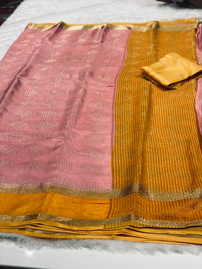 Sunset Glow Munga Silk Saree