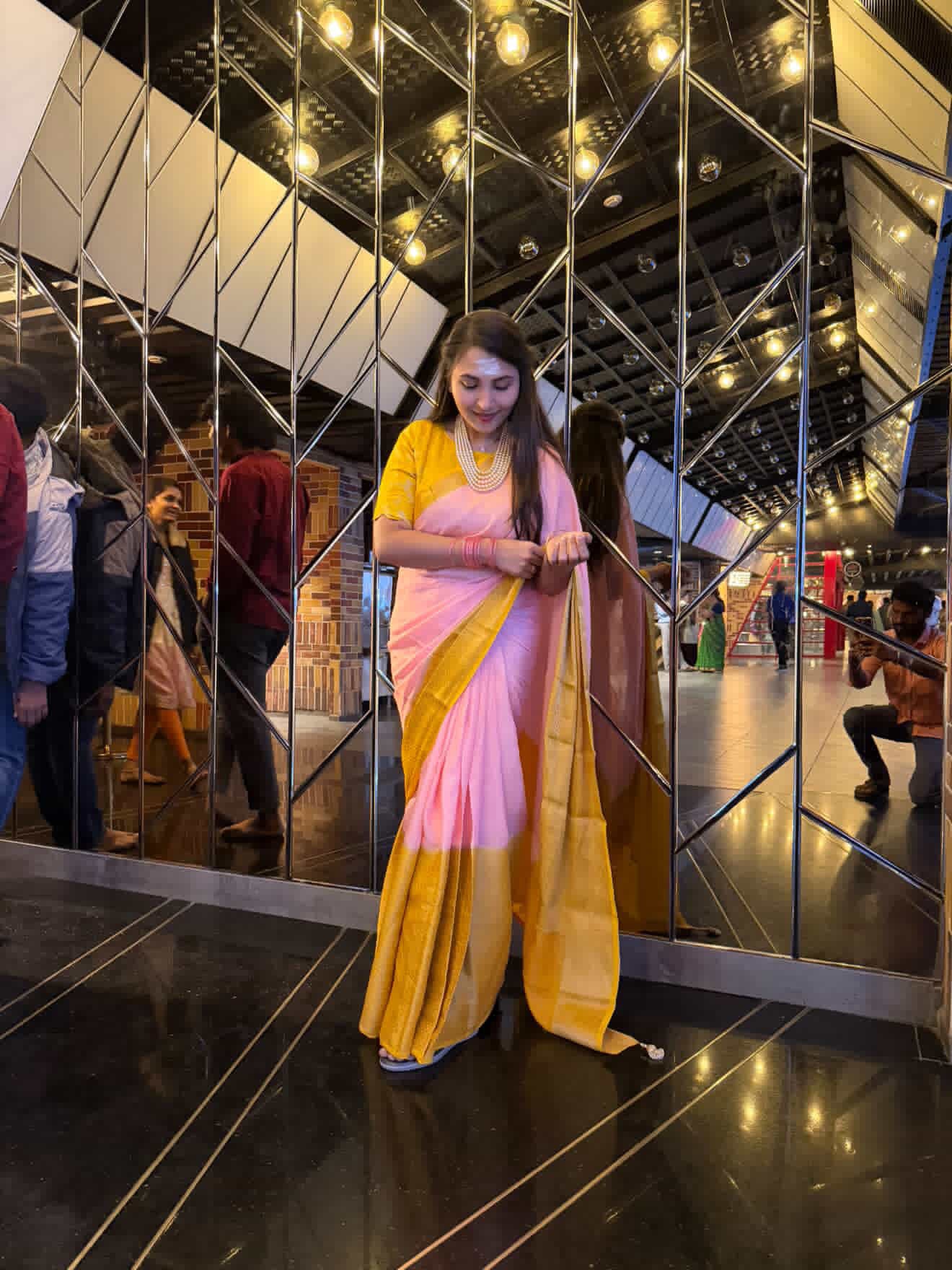 Royal Pure Munga Silk Saree with Banarasi Broad Border & Rich Pallu