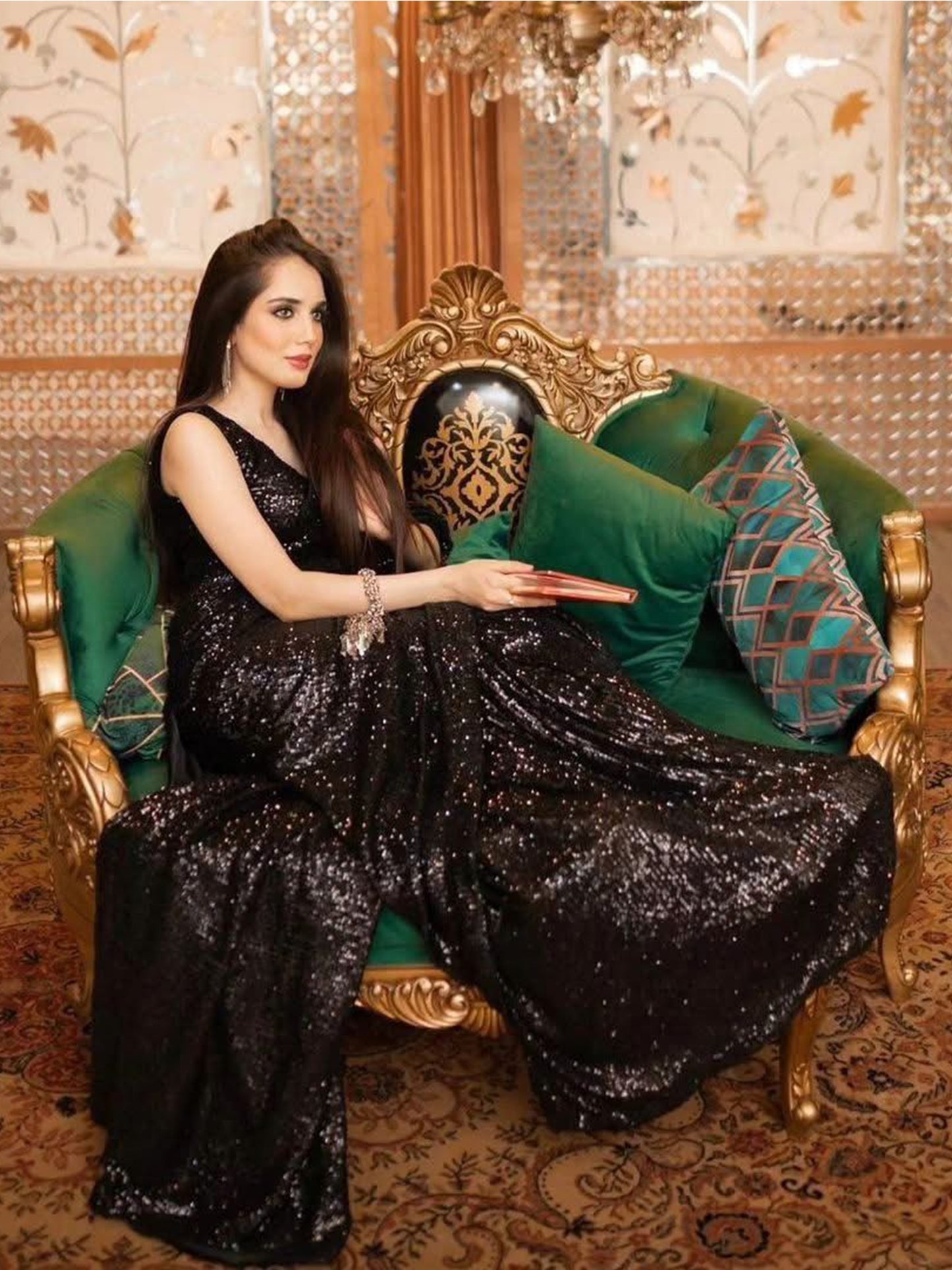 Midnight Glamour: Black Sequin Evening Gown