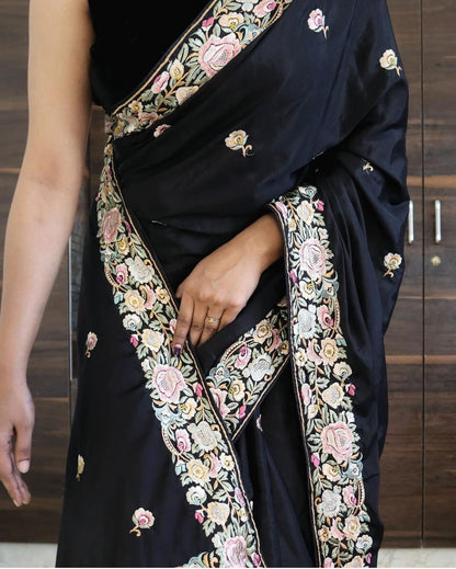 Parsi Gara Crepe Silk Saree