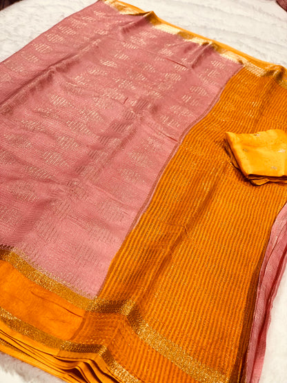 Sunset Glow Munga Silk Saree