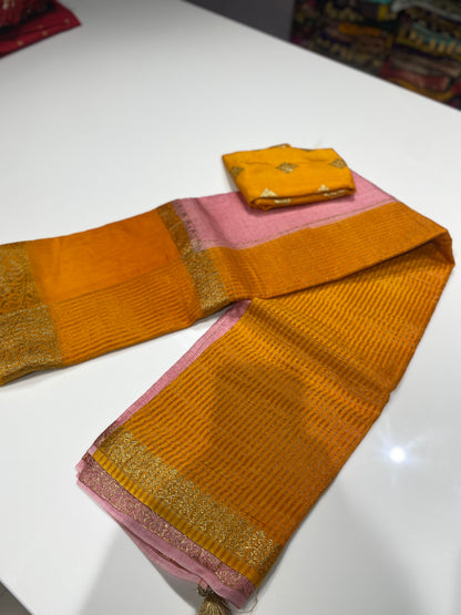 Munga silk with checks weaving