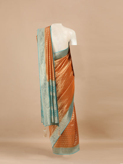Banarasi Kanivaram Tissue silk with small motif all over - contrast pallu border and contrast pallu blouse