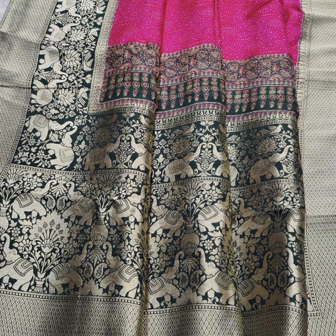 Munga Silk Digital Saree with Kanchi Pallu