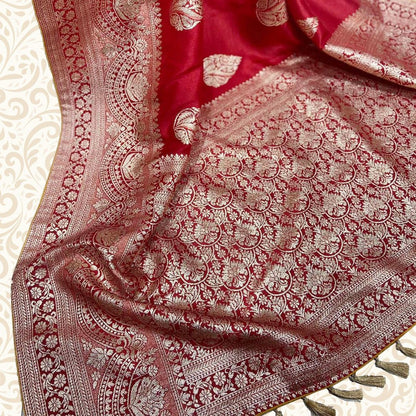 Munga Silk Saree - Red