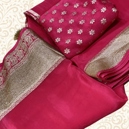 Habutai Crepe Silk Saree