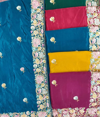 Parsi Gara Crepe Silk Saree