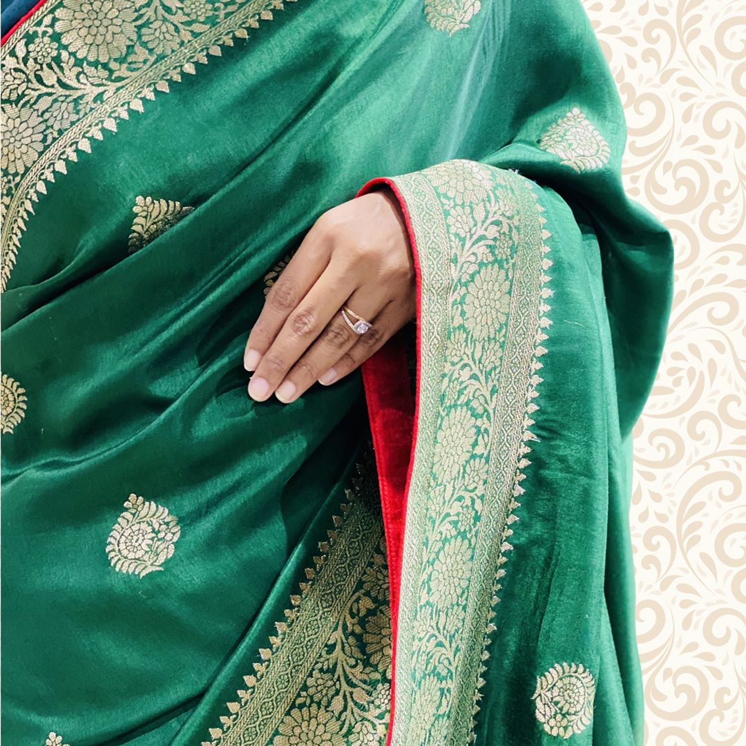 Munga Silk Saree Leaf Motif