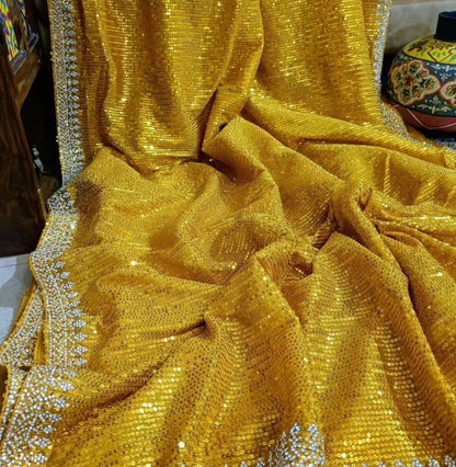 Sequins Saree with Jarkhan Work