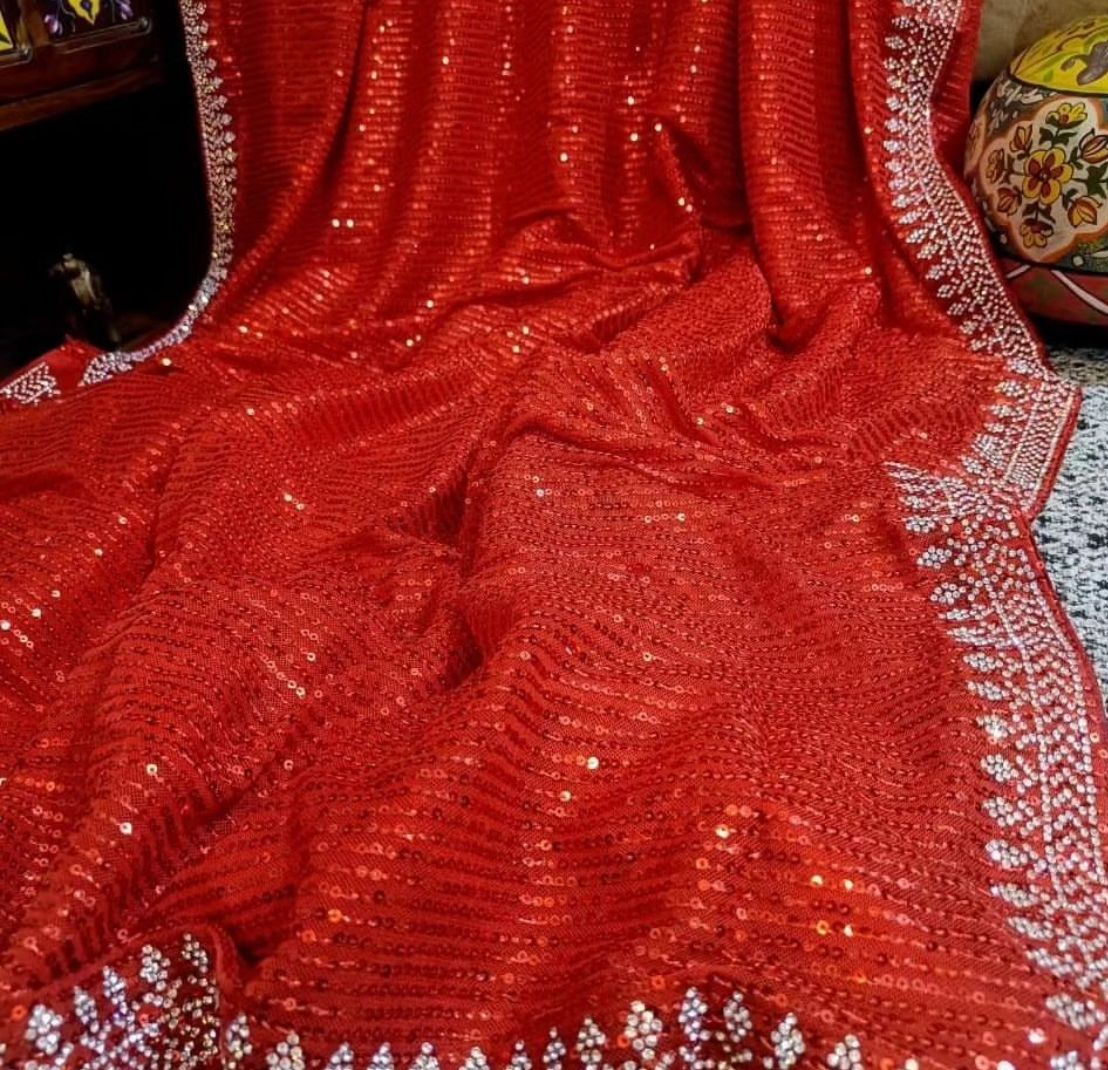 Sequins Saree with Jarkhan Work