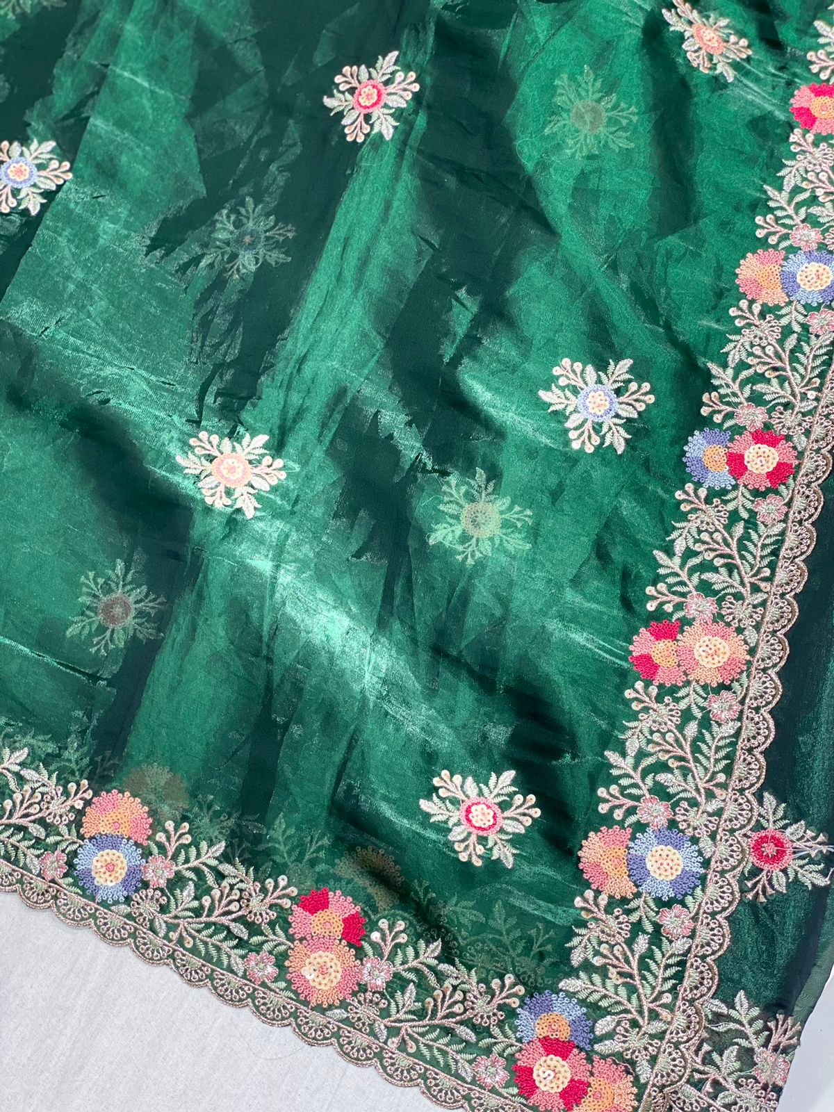 Organza Saree with Embroidery