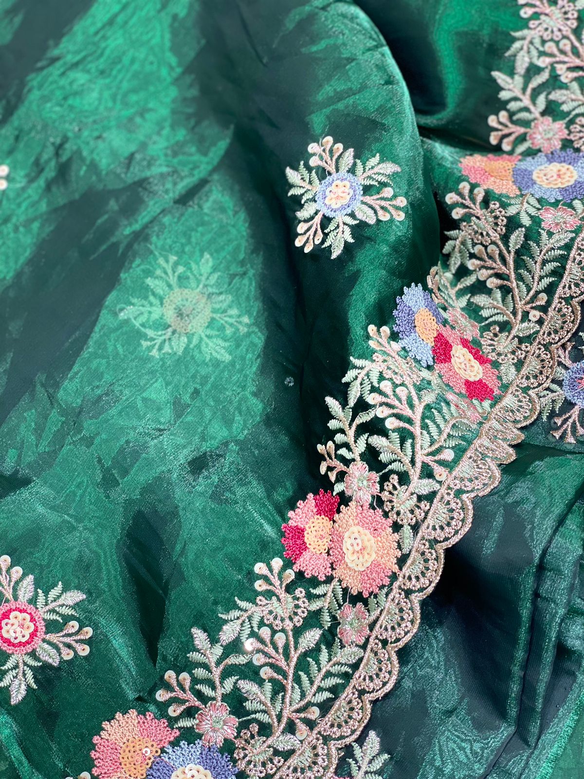 Organza Saree with Embroidery