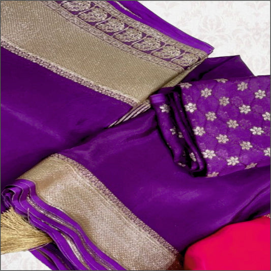 Crepe Silk Saree - Purple