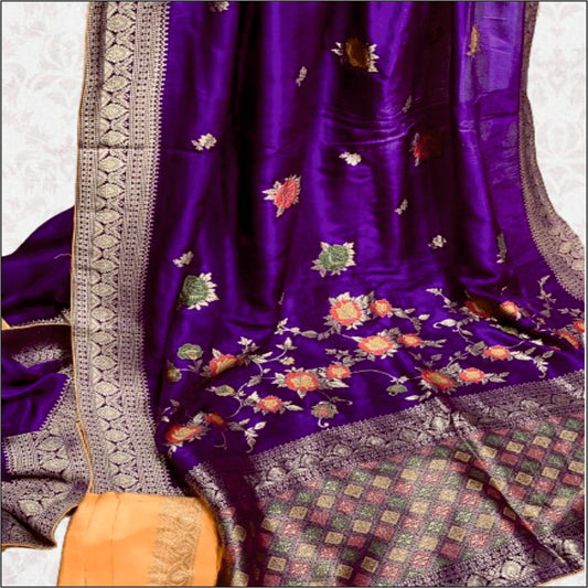 Munga Silk Floral Meena Saree